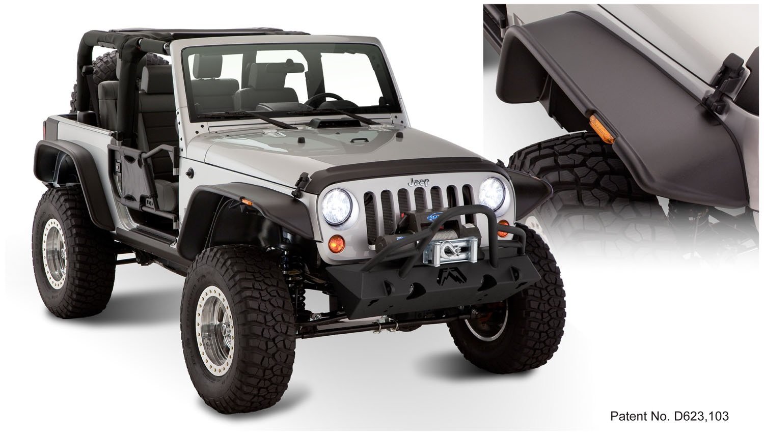 BW-10919-07 Bushwacker Flat Style Fender Flares image 1 Jeep Wrangler ...